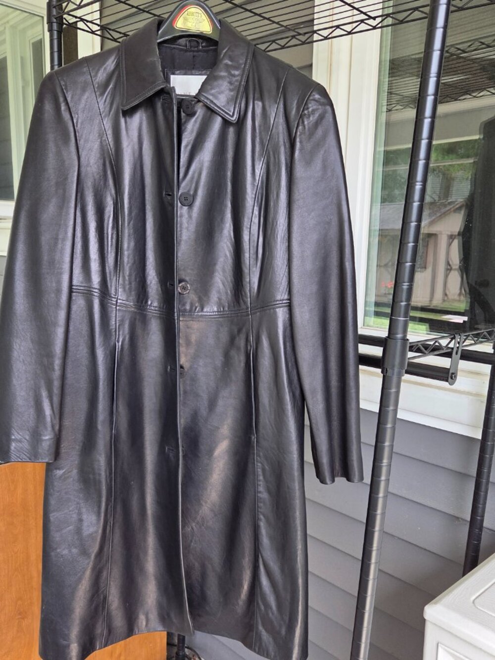 Nine West Womens Leather Trench Coat XL
